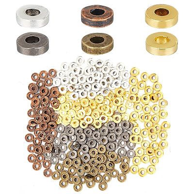 300Pcs 6 Colors Tibetan Style Alloy Spacer Beads TIBEB-GO0001-02-1