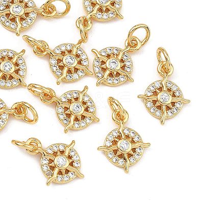 SHEGRACE Brass Micro Pave Cubic Zirconia Charms XGRQ3P426-596G-1
