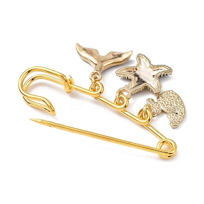 Marine Theme Pendant Alloy Enamel Brooches JEWB-BR00143-03-1
