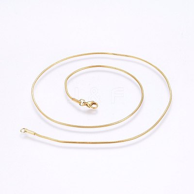 Ion Plating(IP) 304 Stainless Steel Snake Chain Necklaces NJEW-F226-01G-01-1