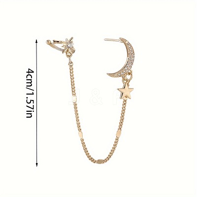 Alloy Crystal Rhinestone Tassel Cuff Earrings FS-WGCD986-01-1