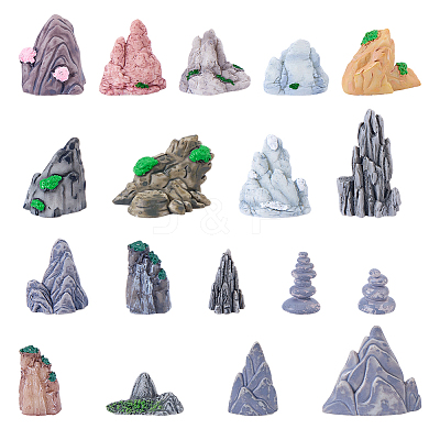 Resin Mini Mountain Model DJEW-FH0001-61-1