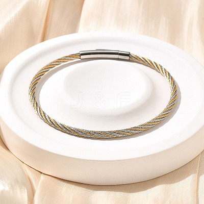 304 Stainless Steel Bangles for Women BJEW-C091-02C-GP-1