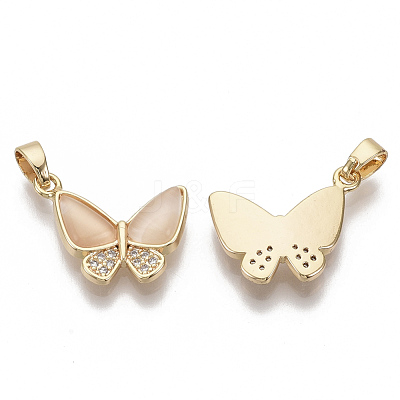 Brass Micro Pave Cubic Zirconia Charms X-KK-S354-134-NF-1