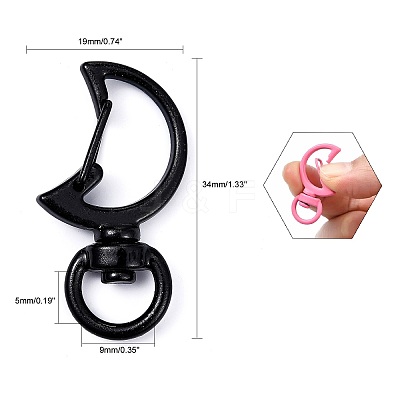 Spray Painted Alloy Swivel Snap Hooks Clasps X-PALLOY-T080-13-NR-1
