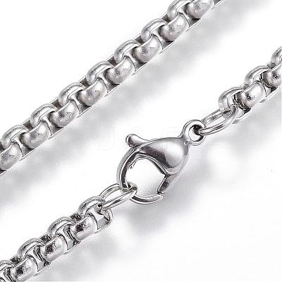 Non-Tarnish 304 Stainless Steel Box Chain Necklaces NJEW-G271-12P-1
