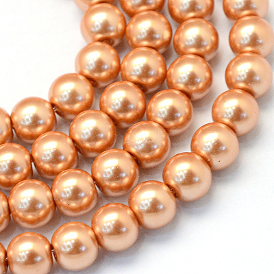 Baking Paint Glass Pearl Round Bead Strands HY-Q003-10mm-33-1