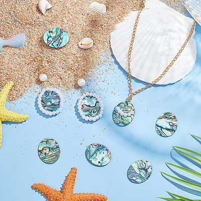 Natural Paua Shell Cabochons SHEL-BC0001-029A-1