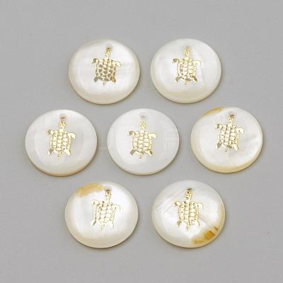 Freshwater Shell Pendants SHEL-Q010-005G-1