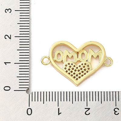 Brass Micro Pave Clear Cubic Zirconia Mama Connector Charms FIND-Z041-12A-1