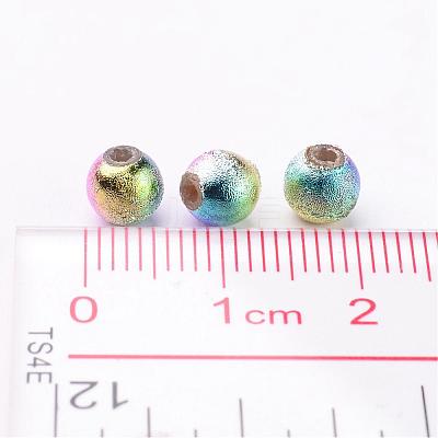 Mixed Colorful Spray Painted Matte Acrylic Round Beads X-PB25P9282-1