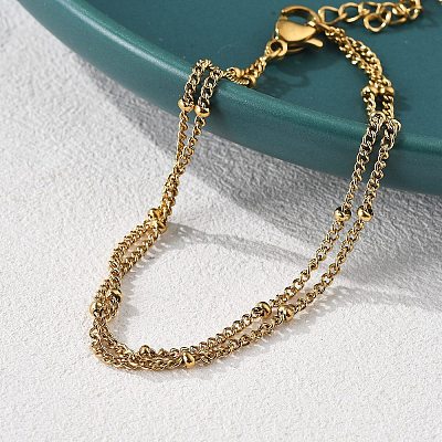 304 Stainless Steel Multi-strand Bracelets BJEW-Q051-02G-A-1