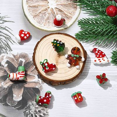 10Pcs 10 Styles Handmade Lampwork Beads LAMP-CJ0002-73-1