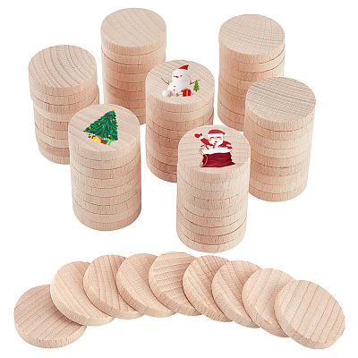 1Bag Unfinished Wooden Discs WOOD-NB0002-76-1