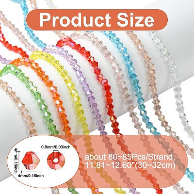 10 Strands 10 Styles Transparent Electroplate Glass Beads Strands EGLA-CJ0001-29-1