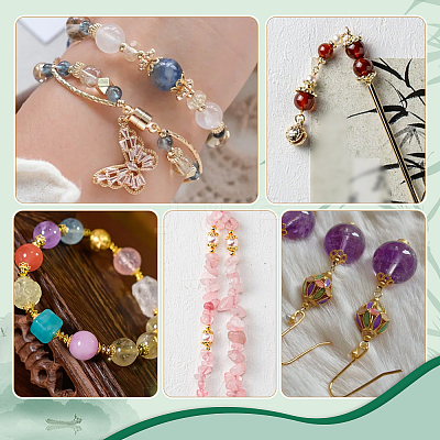 48Pcs 4 Styles 925 Sterling Silver Bead Caps STER-PH0003-97-1