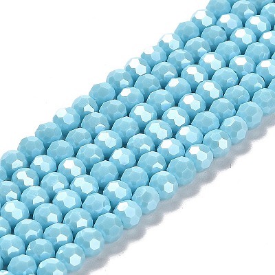 Electroplate Opaque Glass Beads Strands EGLA-A035-P6mm-A08-1