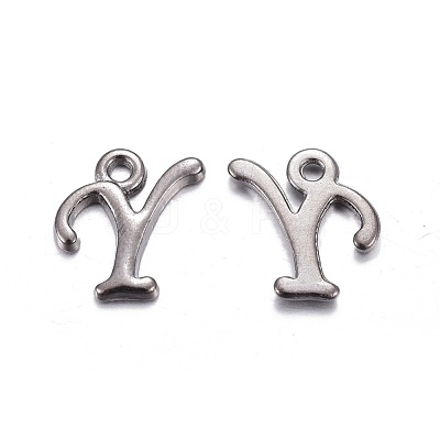 Gunmetal Plated Alloy Letter Pendants PALLOY-J718-01B-Y-1