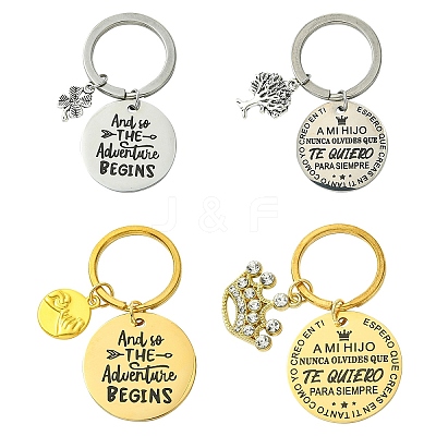 201 Stainless Steel & Alloy Enamel Keychain KEYC-YW00103-01-1