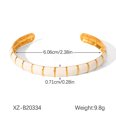 304 Stainless Steel Enamel Cuff Bangles for Women FS-WGB70EE-01-1