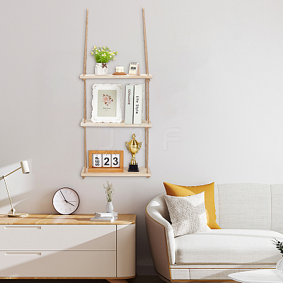 Wall-mounted Wood Storage Book Racks AJEW-WH0794-65B-1