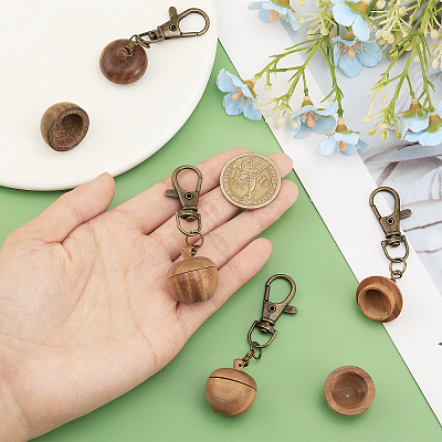 Wood Apple Box Jewelry Pendant Decoration HJEW-AB00430-1