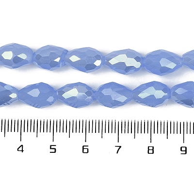 Opaque Solid Color Electroplate Glass Beads Strands EGLA-N013-J6mm-B06-1