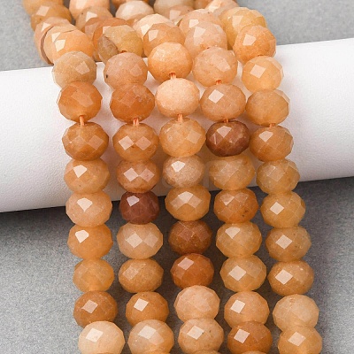 Natural Red Aventurine Beads Strands G-B179-A05-6x8mm-1