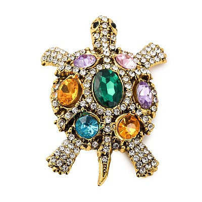 Alloy Rhinestone Lapel Pins for Clothes ALRI-D302-01A-AG-1