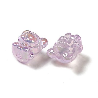 UV Plating Rainbow Iridescent Acrylic Beads PACR-M002-01D-1