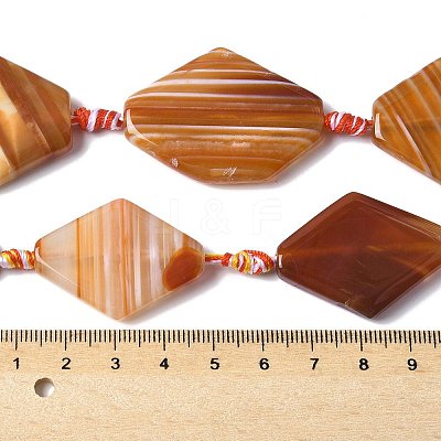 Natural Banded Agate/Striped Agate Beads Strands G-G196-A01-02-1