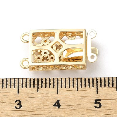 Brass Micro Pave Cubic Zirconia Box Clasps KK-F862-32G-01-1