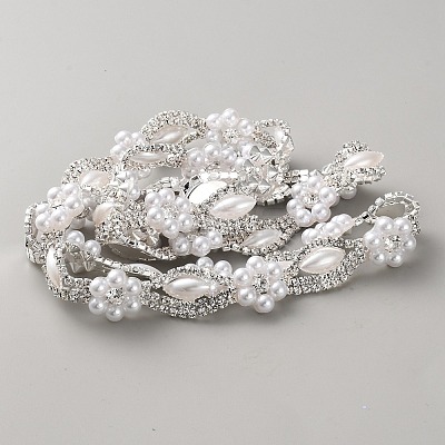 Alloy Rhinestone Link Chains LCHA-WH20001-01S-1