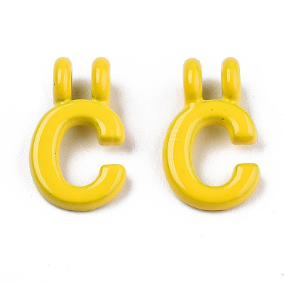 Spray Painted Alloy 2-Loop Link Pendants LS-X-PALLOY-T075-48C-RS-1
