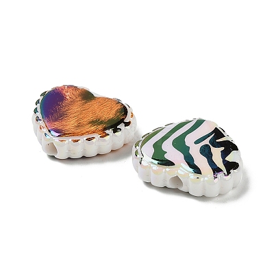 Rainbow Iridescent Printed Opaque Acrylic Beads OACR-D316-01B-02-1