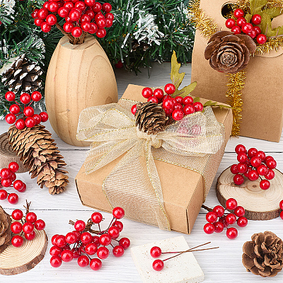 200Pcs Foam Artificial Red Holly Berries Model AJEW-GF0012-34-1