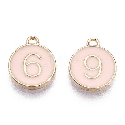 Light Gold Plated Alloy Enamel Charms ENAM-T010-04G-1