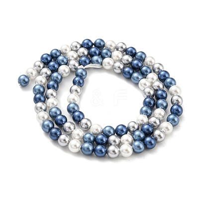 Electroplated Shell Pearl Beads Strands SHEL-F008-03A-08-1