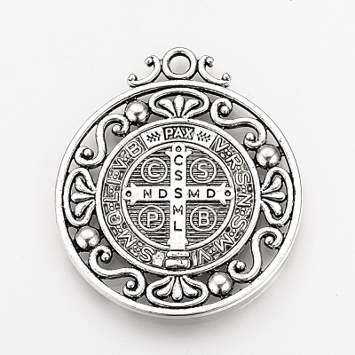 Tibetan Style Alloy Pendants X-TIBEP-Q078-01AS-RS-1