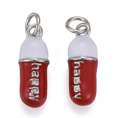 Brass Enamel Pendants KK-F821-51B-P-1
