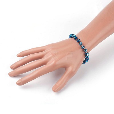 Electroplate Glass Stretch Bracelets BJEW-JB04017-04-1