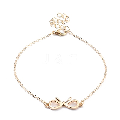 4Pcs 4 Style Alloy Chain Anklets Sets SJEW-D009-08KCG-1