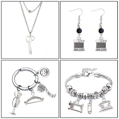 50Pcs 10 Style Tibetan Style Zinc Alloy Pendants FIND-CJ0001-18-1