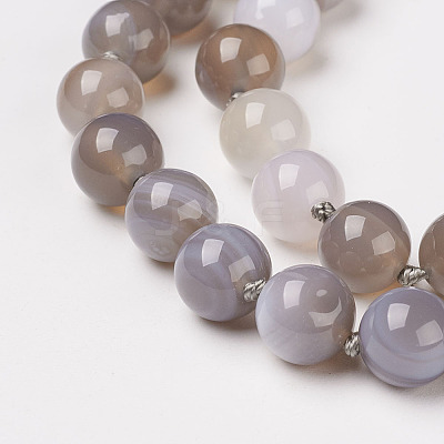 Natural Dyed Agate Beads Necklaces NJEW-F139-6mm-02-1