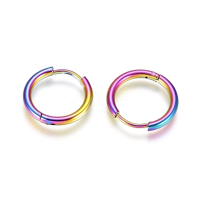 304 Stainless Steel Huggie Hoop Earrings EJEW-G272-02-12mm-M-1