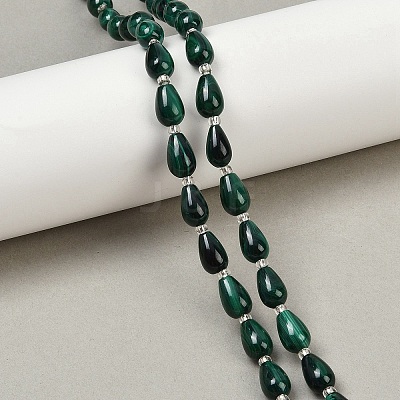 Natural Malachite Beads Strands G-L630-C01-10x6mm-1