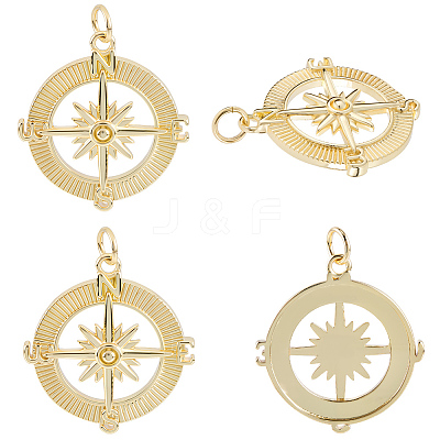 8Pcs Brass Pendants KK-SC0007-25-1