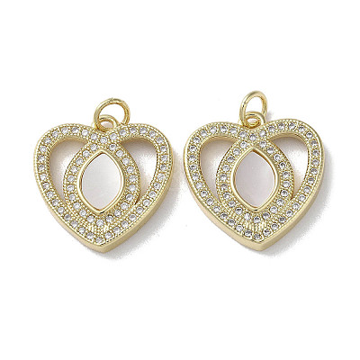 Brass Micro Pave Cubic Zirconia Pendants KK-G485-34I-G-1