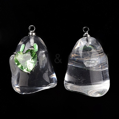 Halloween Transparent Acrylic Enamel Pendants OACR-A018-01-1