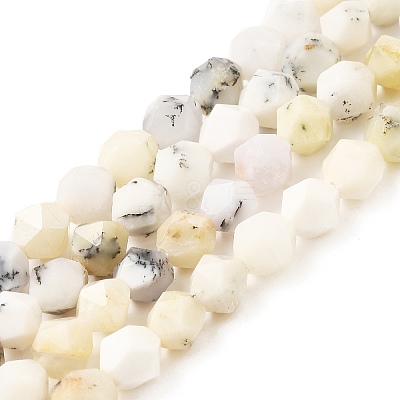 Natural White African Opal Beads Strands G-K382-A13-02-1
